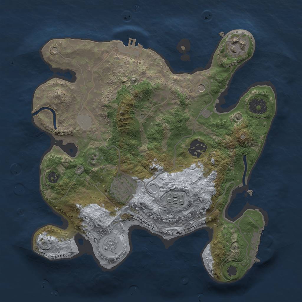 Rust Map: Procedural Map, Size: 2650, Seed: 142414, 13 Monuments