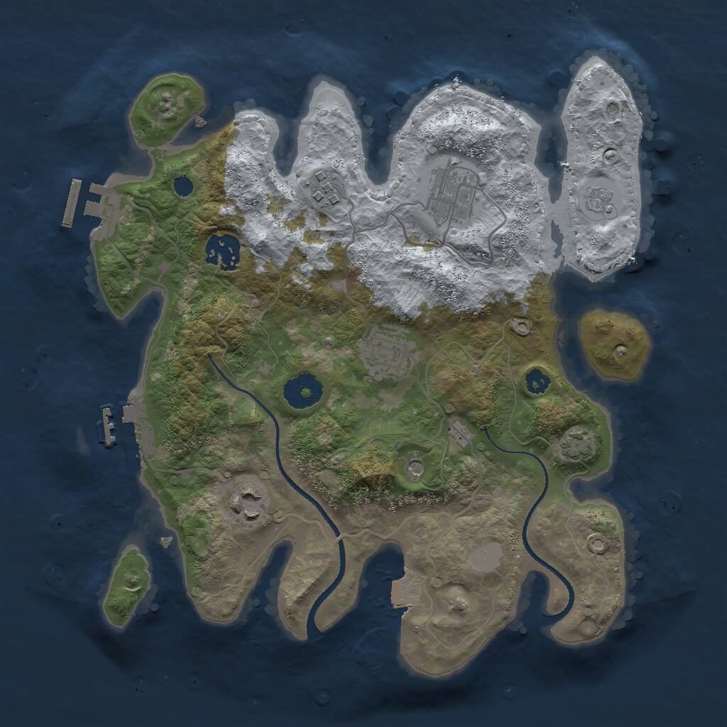 Rust Map: Procedural Map, Size: 3000, Seed: 26479, 11 Monuments