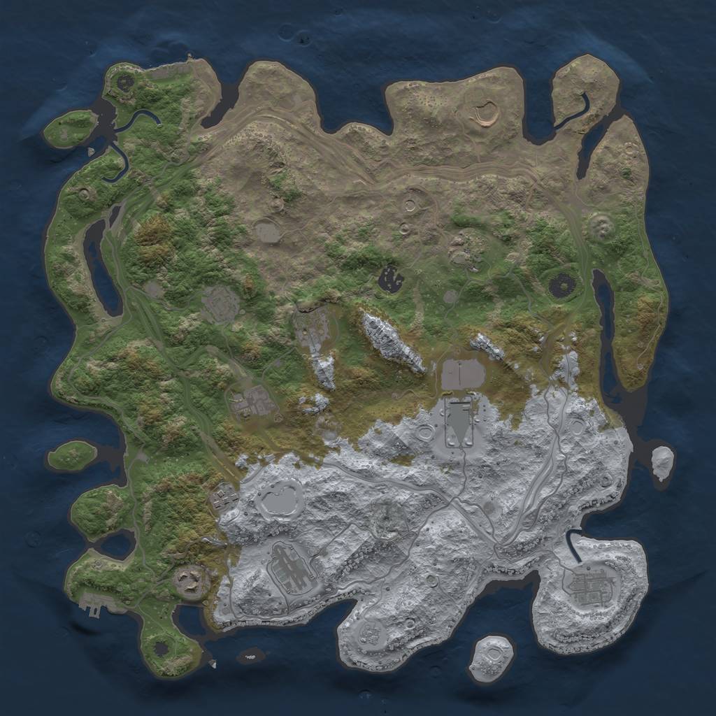 Rust Map: Procedural Map, Size: 4250, Seed: 980442765, 20 Monuments
