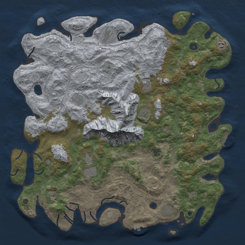 Rust Map: Procedural Map, Size: 5000, Seed: 833744380, 20 Monuments