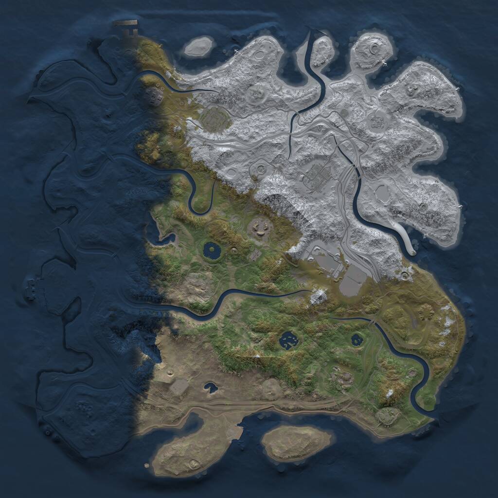 Rust Map: Procedural Map, Size: 4250, Seed: 1413410929, 13 Monuments