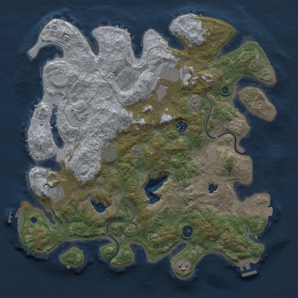 Rust Map: Procedural Map, Size: 4000, Seed: 1066332732, 14 Monuments