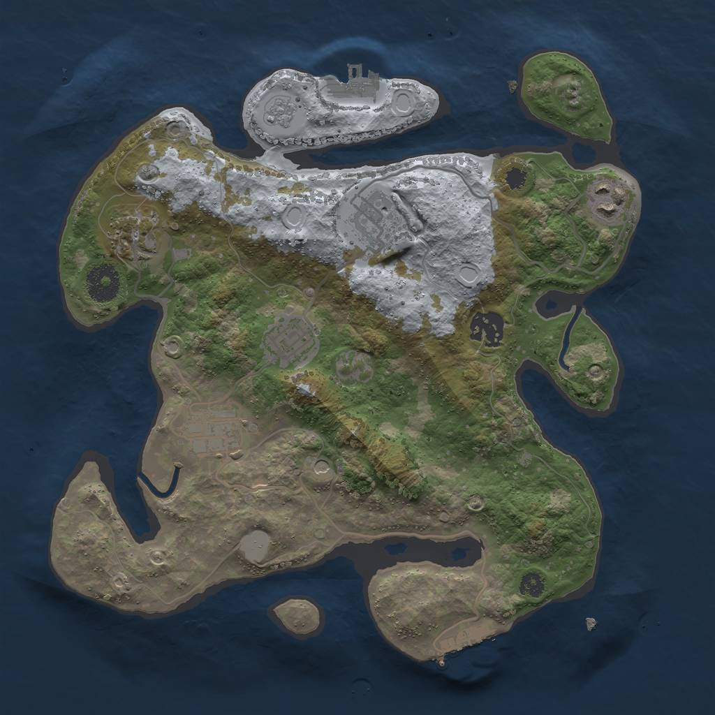 Rust Map: Procedural Map, Size: 3000, Seed: 1852649782, 15 Monuments