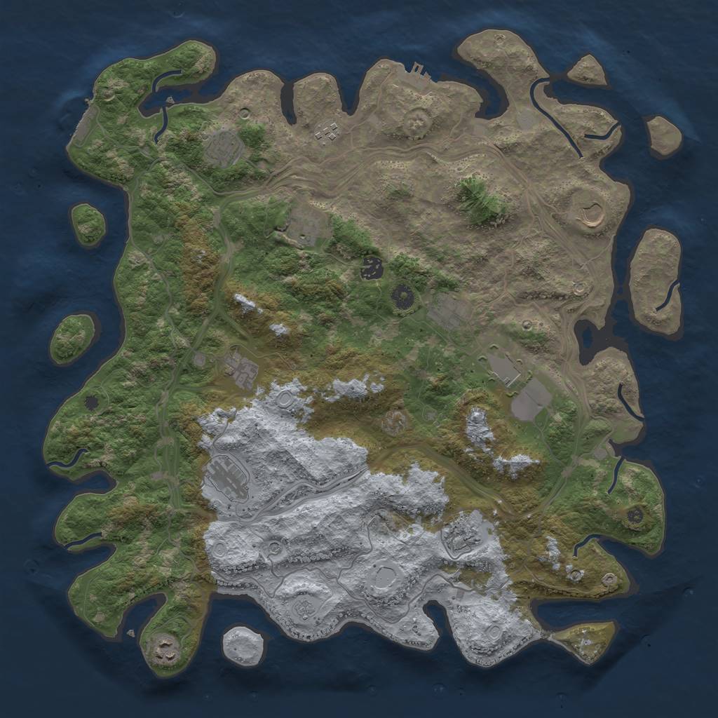 Rust Map: Procedural Map, Size: 4501, Seed: 1755841447, 20 Monuments