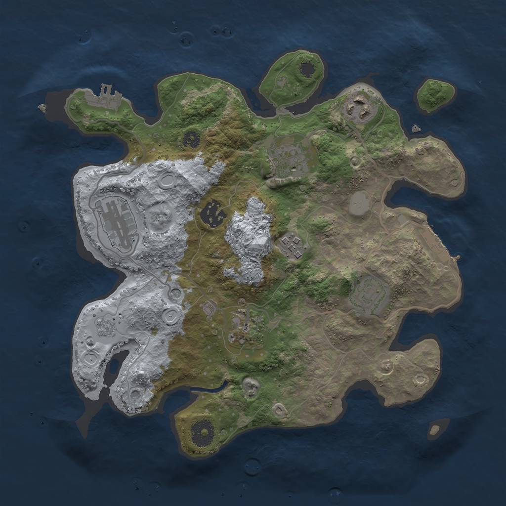Rust Map: Procedural Map, Size: 3000, Seed: 31114842, 16 Monuments