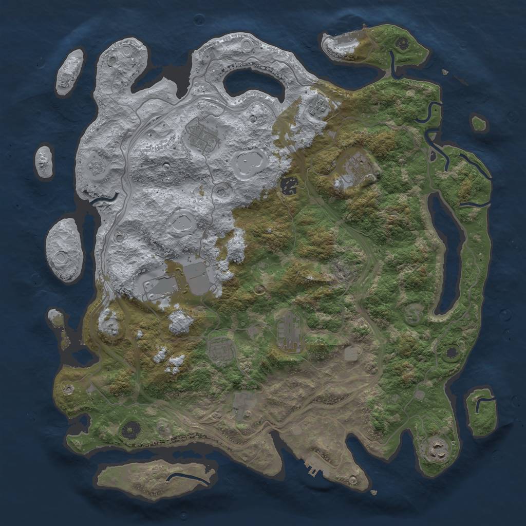 Rust Map: Procedural Map, Size: 4250, Seed: 787864, 18 Monuments