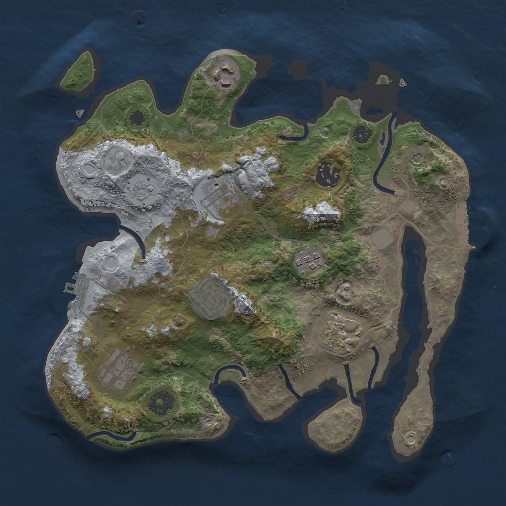 Rust Map: Procedural Map, Size: 3000, Seed: 314499815, 16 Monuments