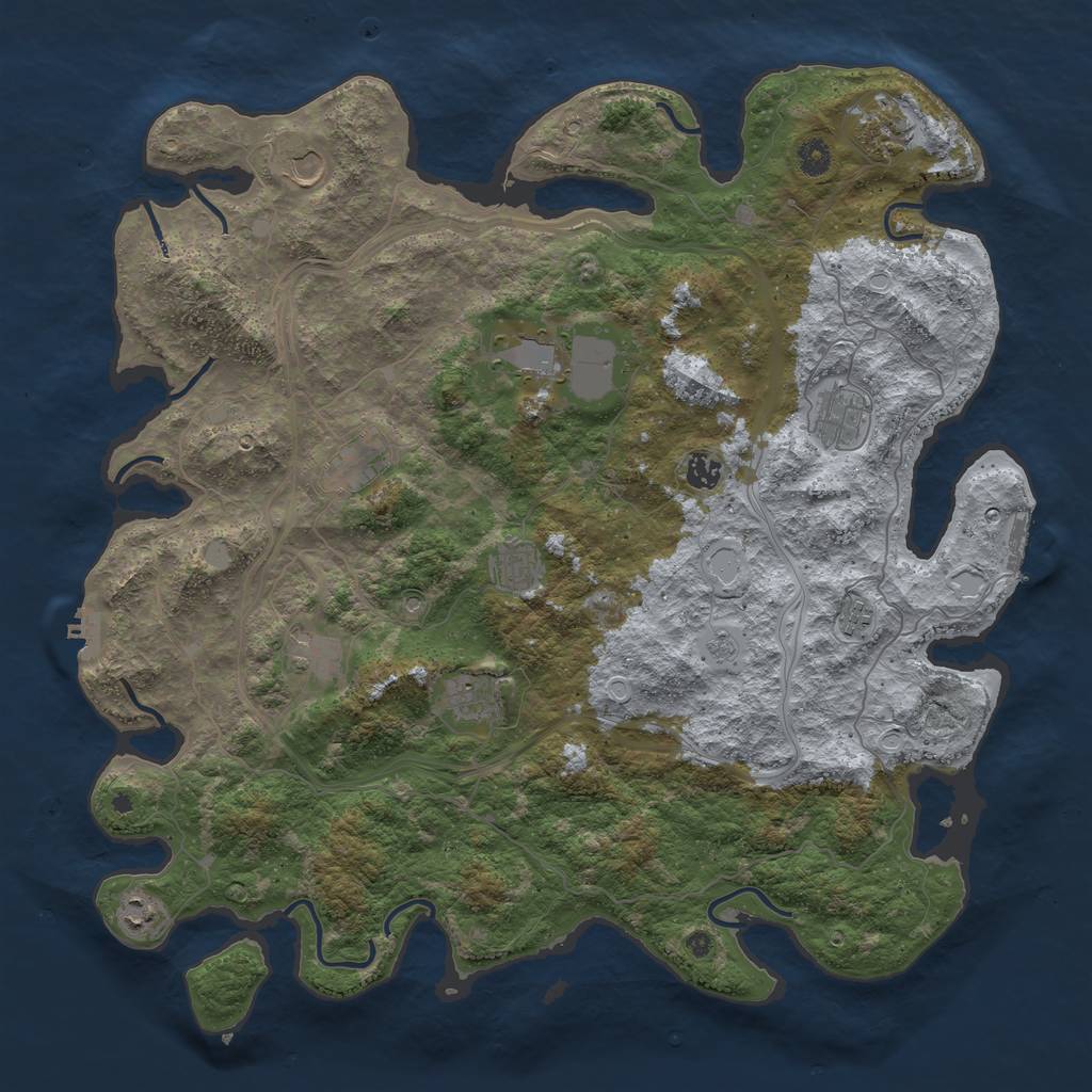 Rust Map: Procedural Map, Size: 4600, Seed: 430, 20 Monuments