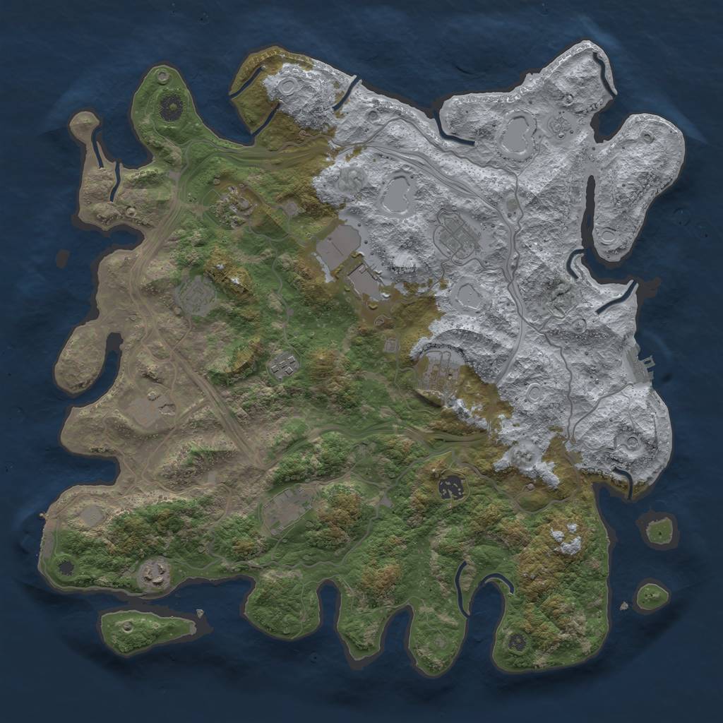 Rust Map: Procedural Map, Size: 4250, Seed: 590782610, 19 Monuments