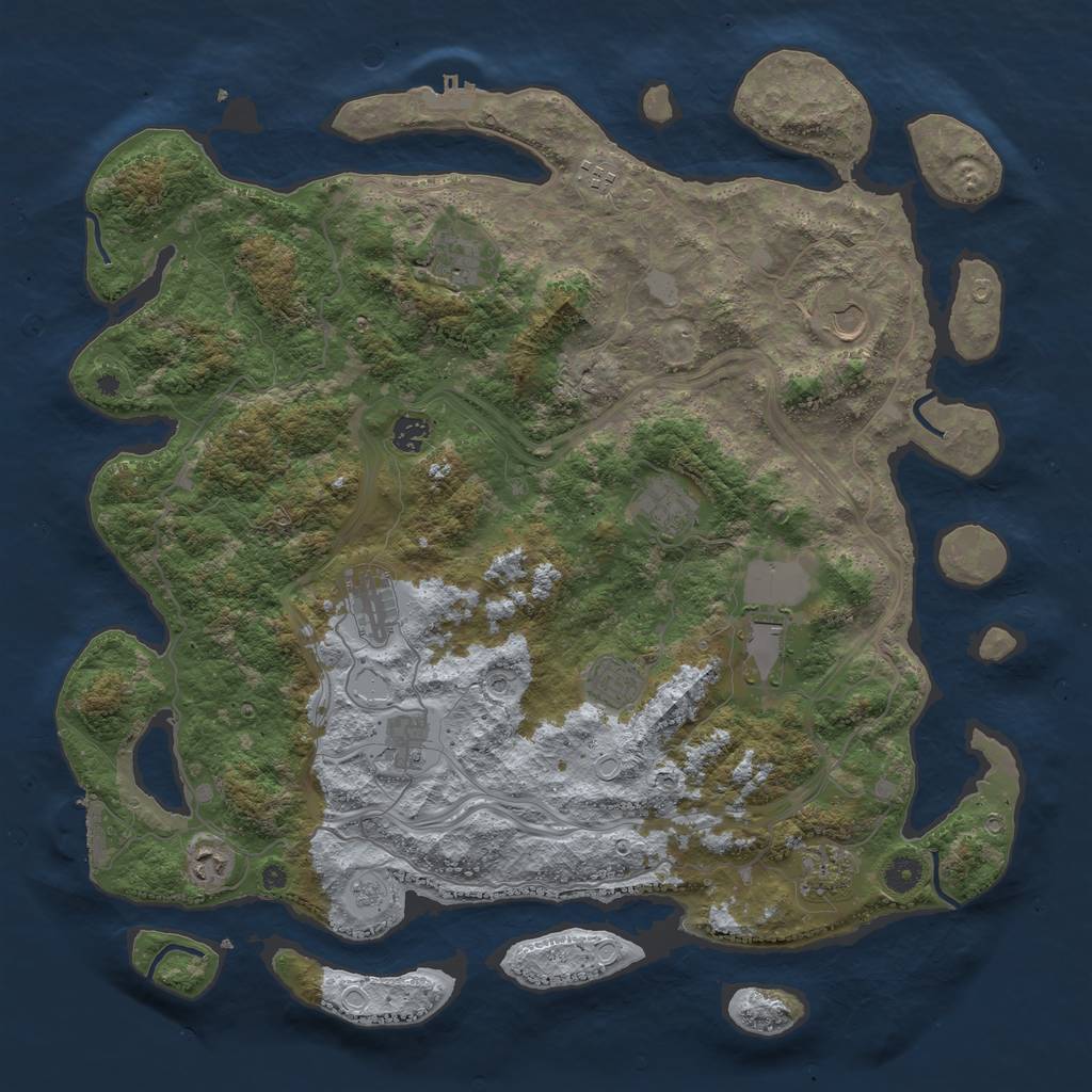Rust Map: Procedural Map, Size: 4500, Seed: 449061797, 20 Monuments