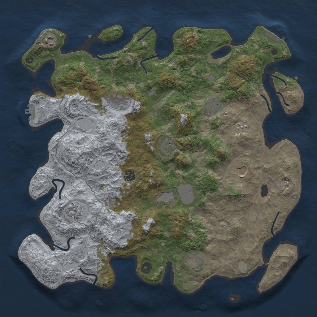 Rust Map: Procedural Map, Size: 4200, Seed: 28870, 19 Monuments