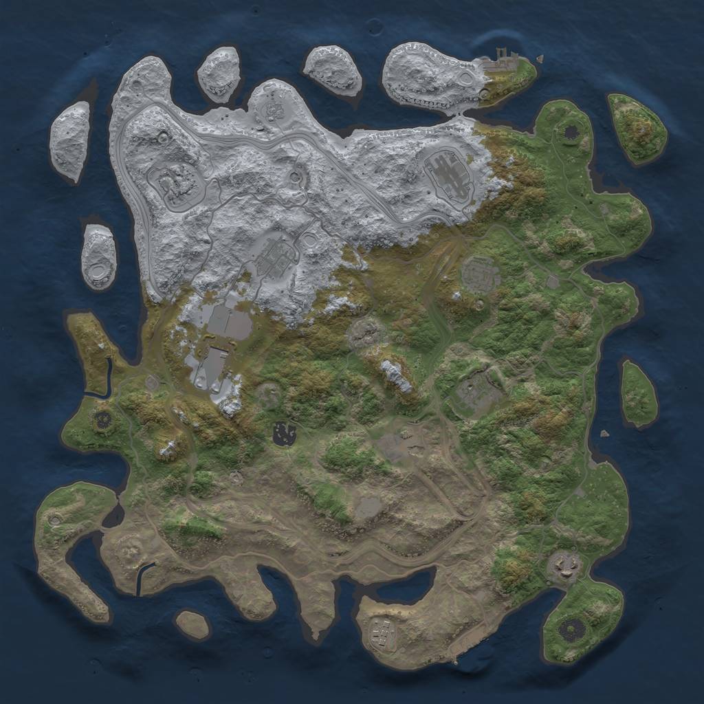 Rust Map: Procedural Map, Size: 4250, Seed: 4207100, 19 Monuments