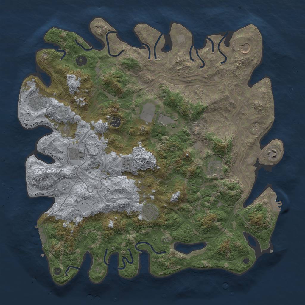 Rust Map: Procedural Map, Size: 4300, Seed: 76, 18 Monuments