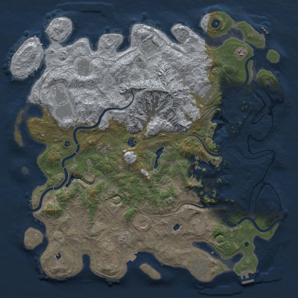 Rust Map: Procedural Map, Size: 5000, Seed: 21101948, 17 Monuments