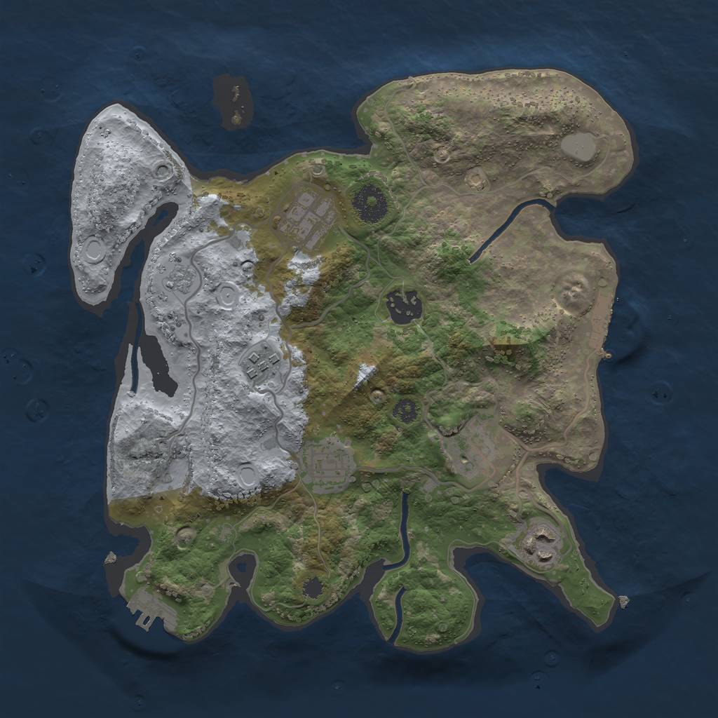 Rust Map: Procedural Map, Size: 3000, Seed: 103314175, 14 Monuments