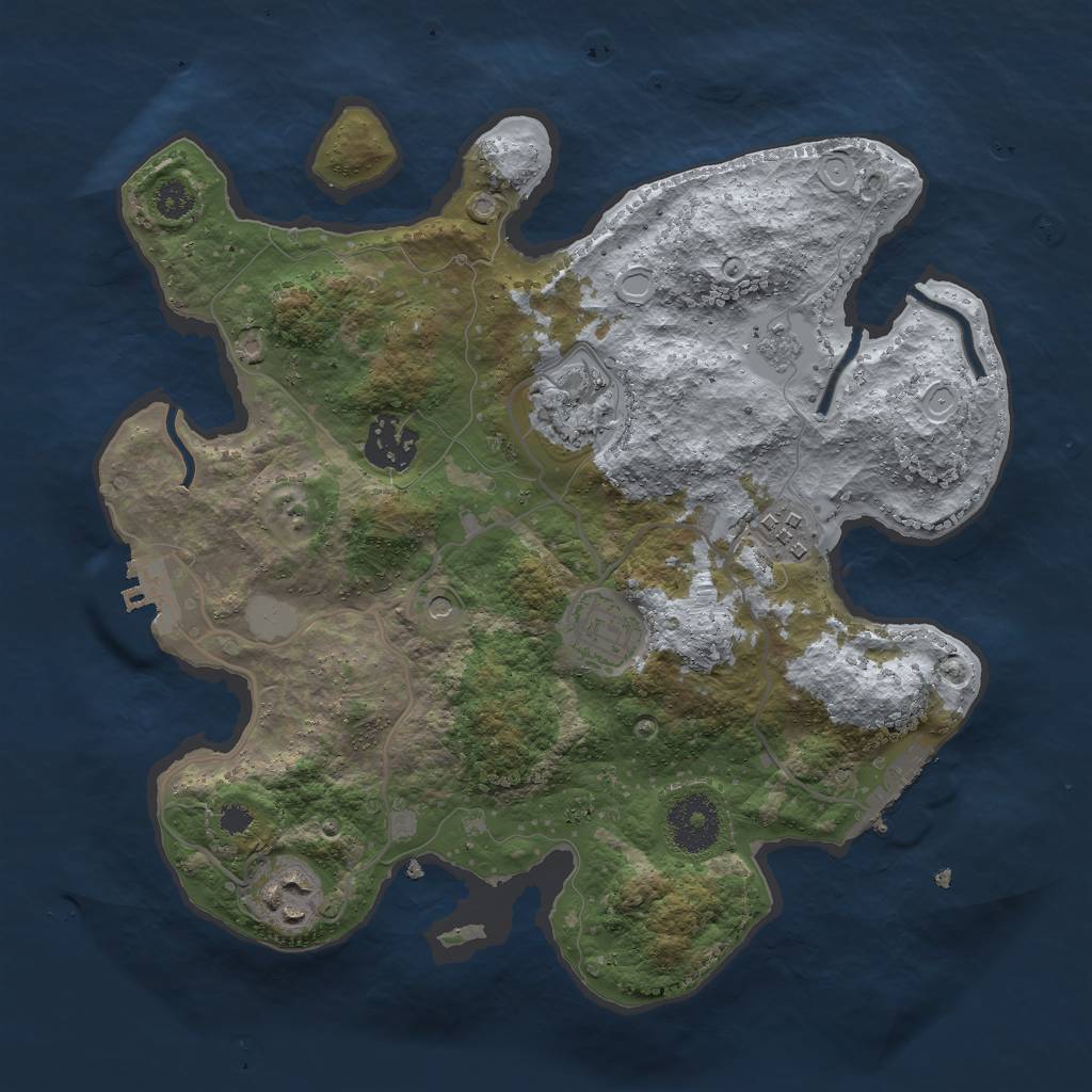 Rust Map: Procedural Map, Size: 3000, Seed: 5972662, 14 Monuments