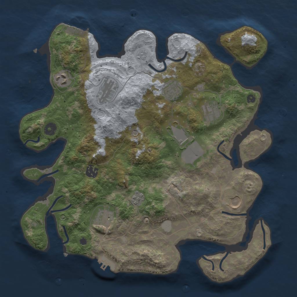 Rust Map: Procedural Map, Size: 3500, Seed: 94778762, 18 Monuments