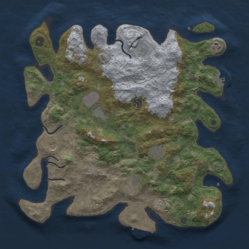 Rust Map: Procedural Map, Size: 4000, Seed: 1559880707, 17 Monuments