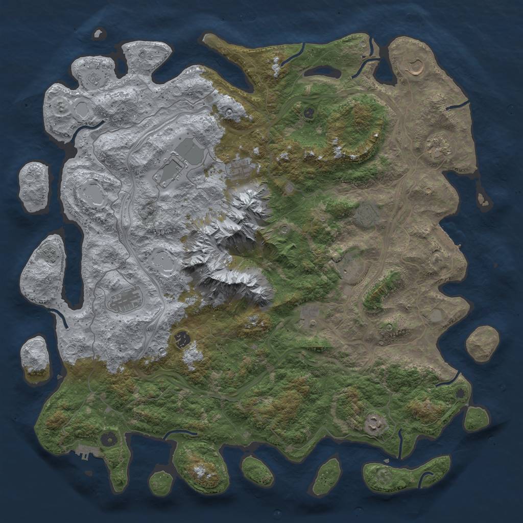 Rust Map: Procedural Map, Size: 5000, Seed: 38041, 20 Monuments
