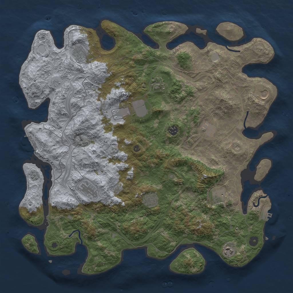 Rust Map: Procedural Map, Size: 4500, Seed: 3950, 20 Monuments