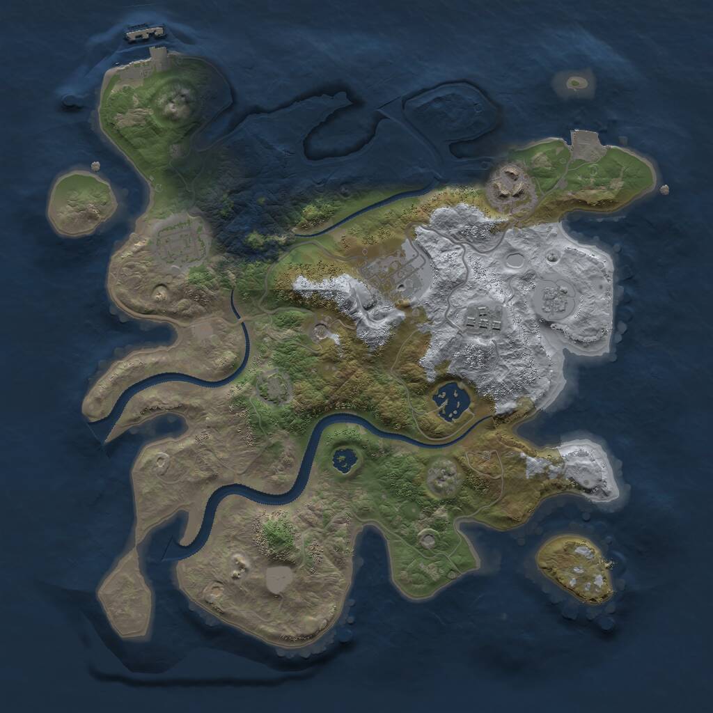 Rust Map: Procedural Map, Size: 3000, Seed: 45550725, 10 Monuments