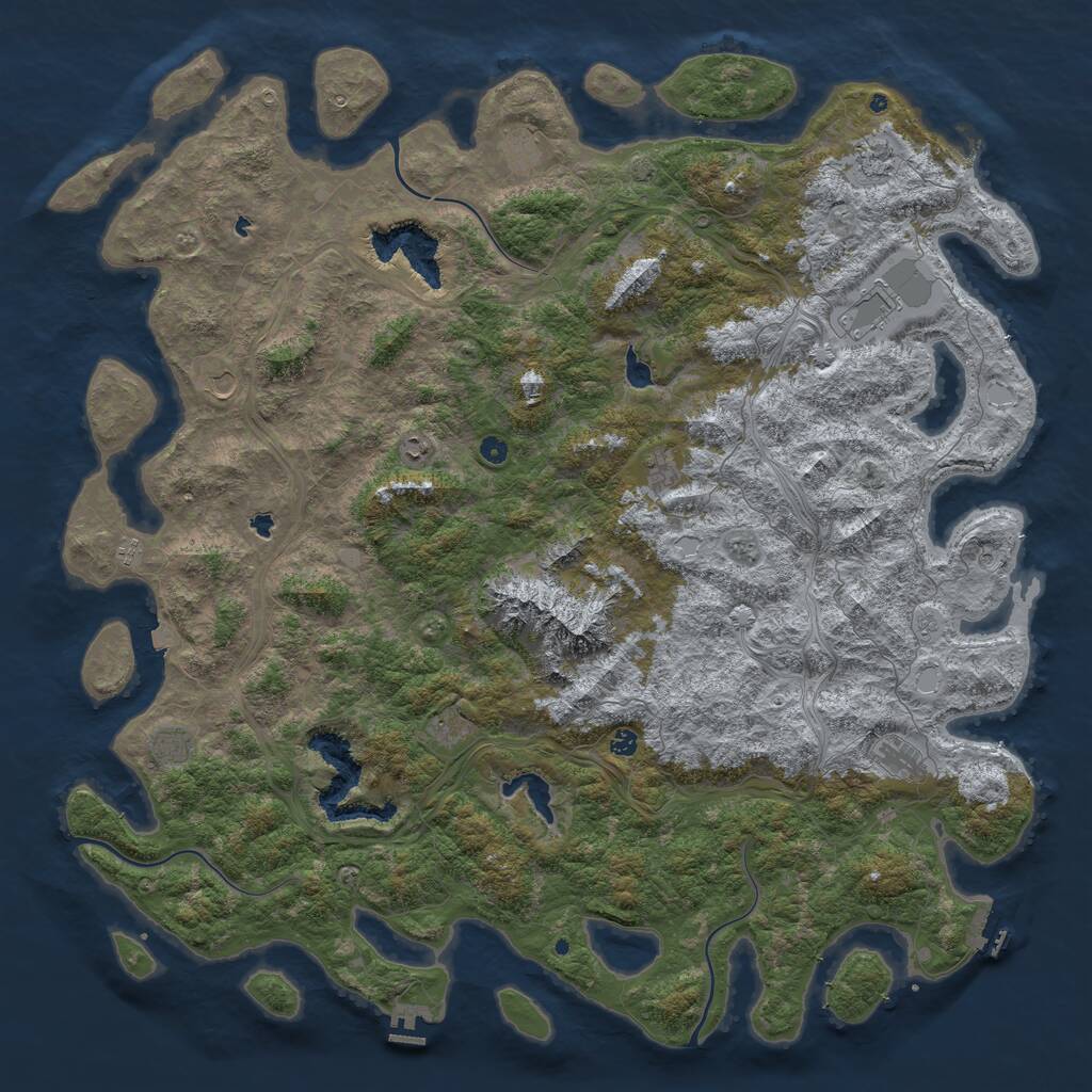 Rust Map: Procedural Map, Size: 6000, Seed: 26538387, 17 Monuments