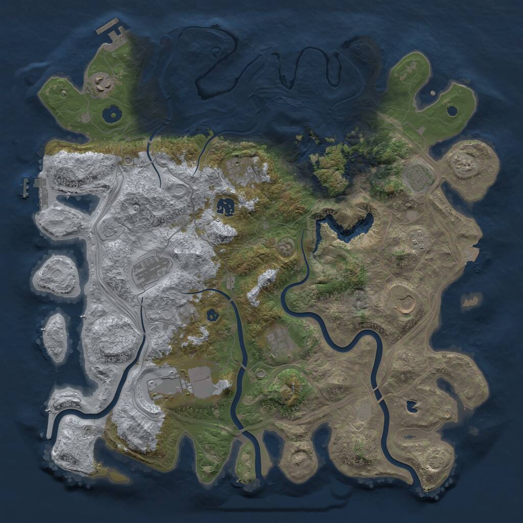 Rust Map: Procedural Map, Size: 4250, Seed: 1852374730, 15 Monuments
