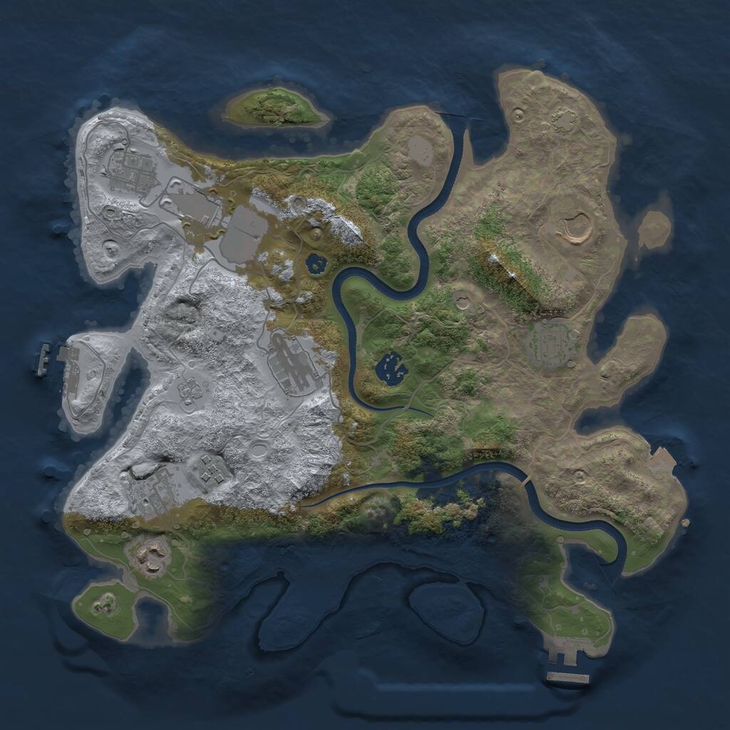 Rust Map: Procedural Map, Size: 3500, Seed: 17780525, 15 Monuments