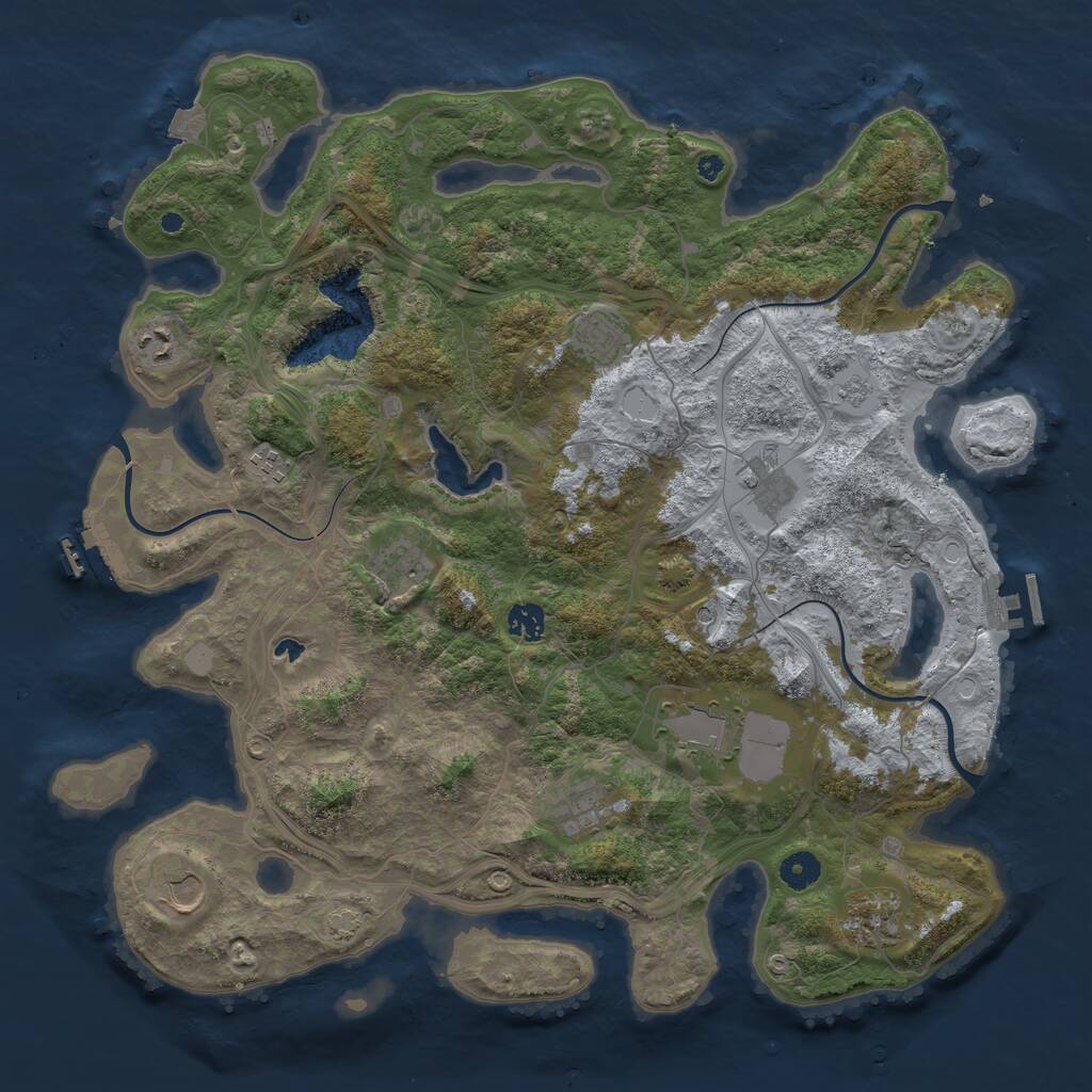 Rust Map: Procedural Map, Size: 4255, Seed: 1337, 16 Monuments