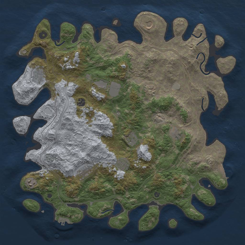 Rust Map: Procedural Map, Size: 4500, Seed: 724545, 20 Monuments