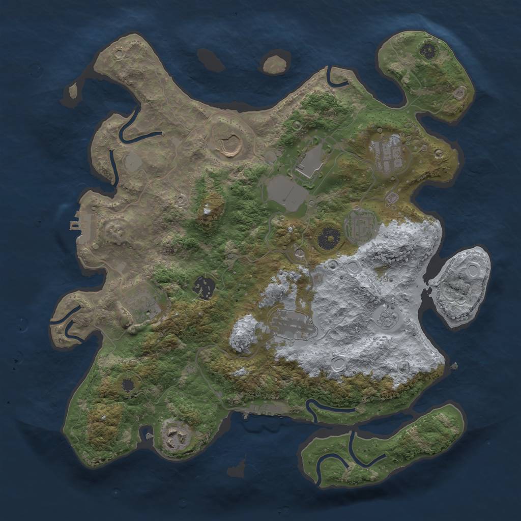 Rust Map: Procedural Map, Size: 3500, Seed: 131564348, 17 Monuments