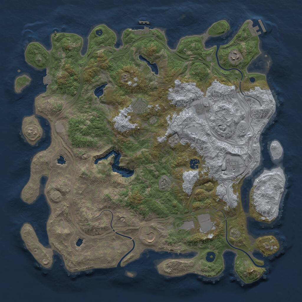 Rust Map: Procedural Map, Size: 4500, Seed: 196897, 14 Monuments