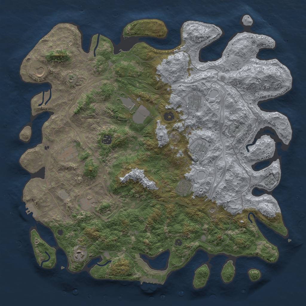 Rust Map: Procedural Map, Size: 4500, Seed: 1999215803, 19 Monuments