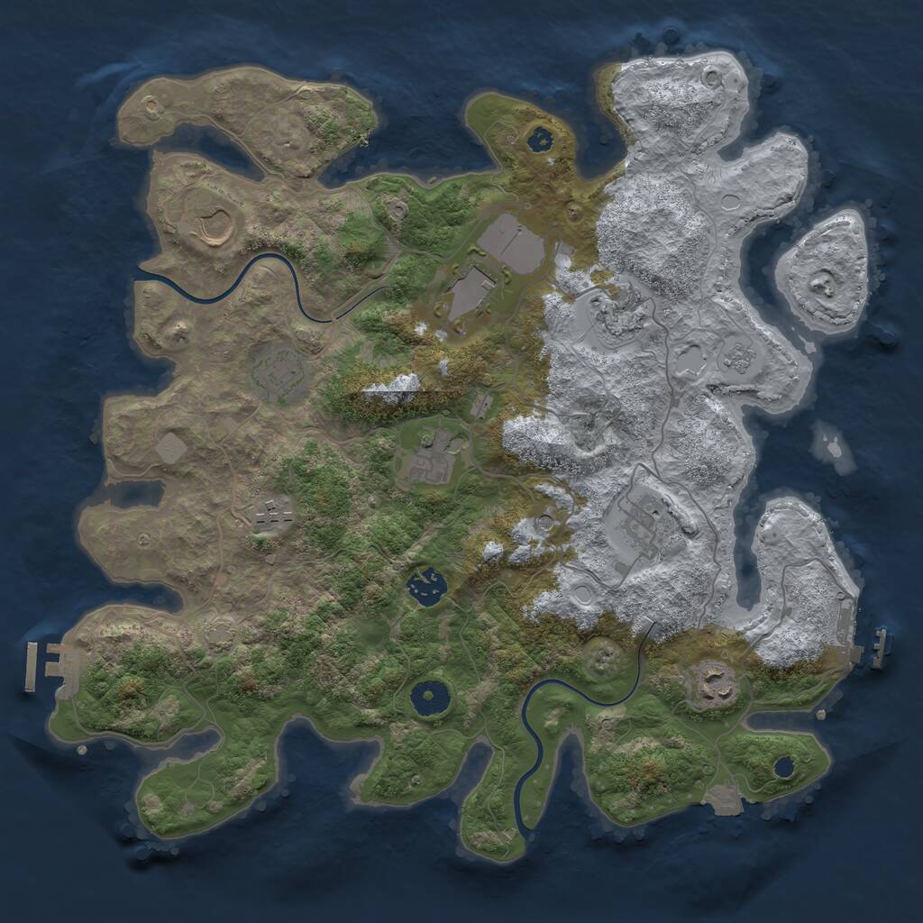 Rust Map: Procedural Map, Size: 3750, Seed: 881202736, 15 Monuments