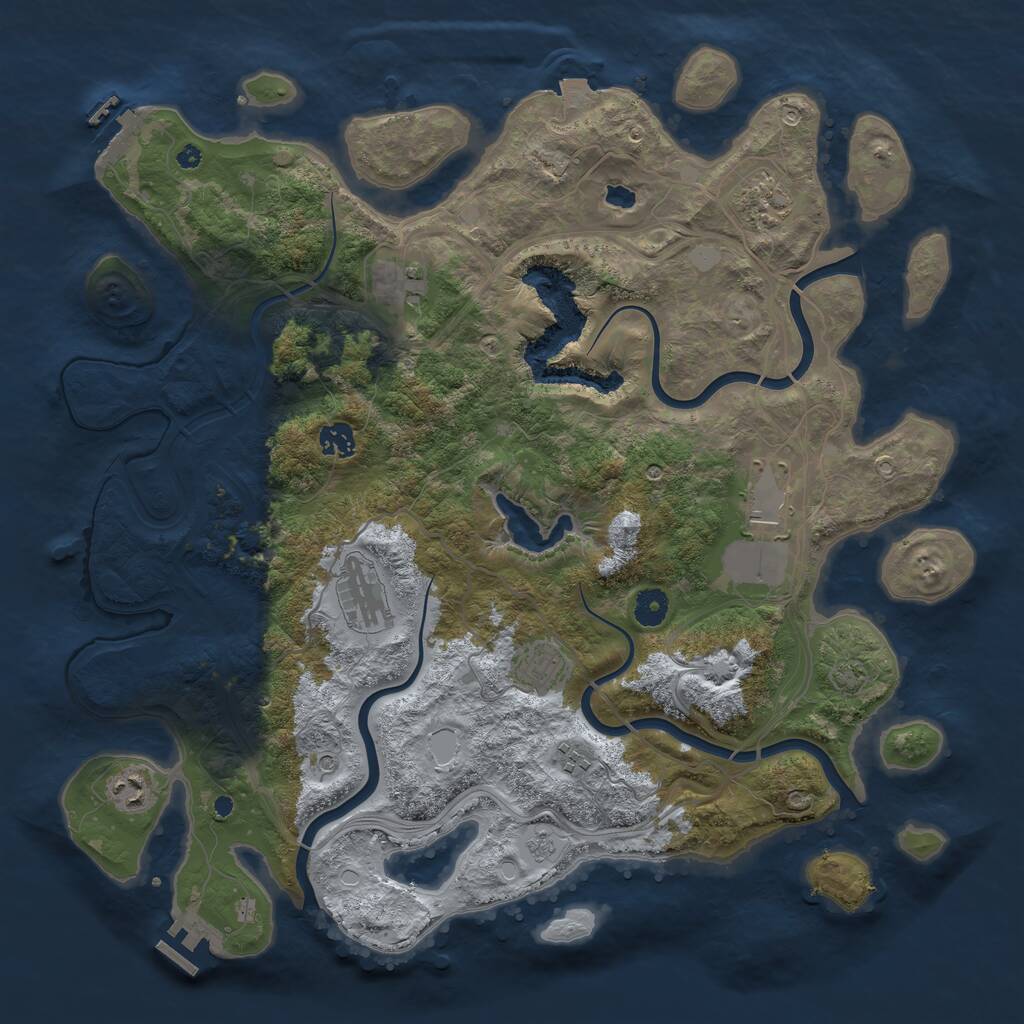 Rust Map: Procedural Map, Size: 4250, Seed: 550431519, 14 Monuments