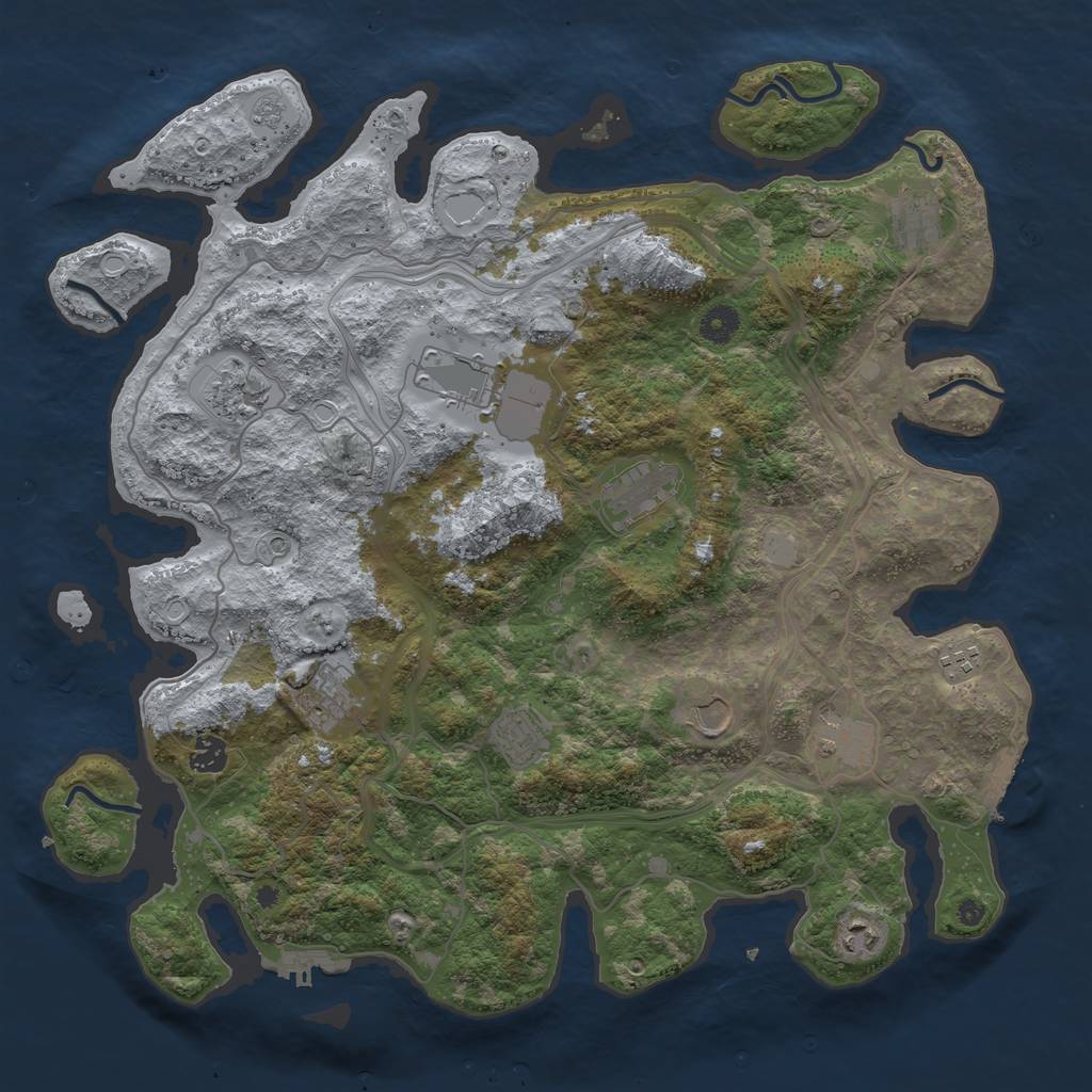 Rust Map: Procedural Map, Size: 4250, Seed: 1011097026, 20 Monuments