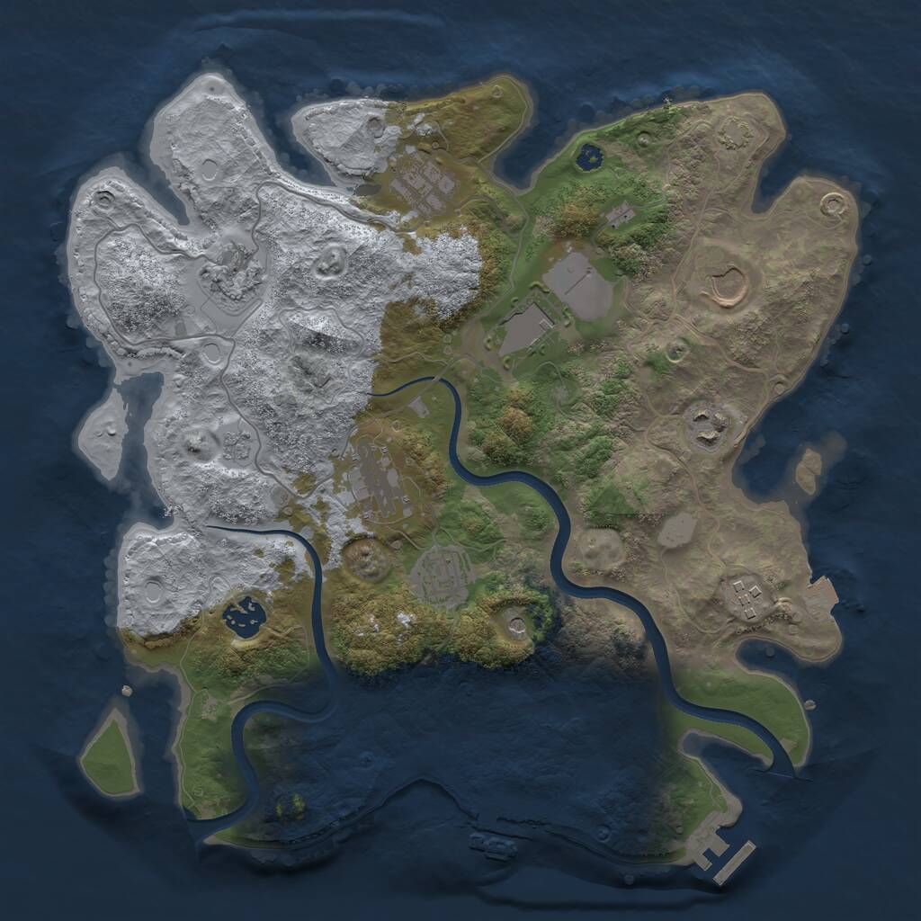 Rust Map: Procedural Map, Size: 3500, Seed: 1341750702, 15 Monuments