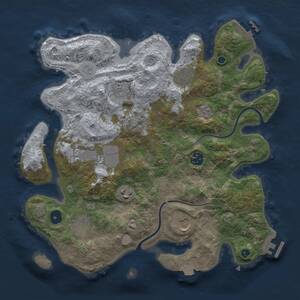 Thumbnail Rust Map: Procedural Map, Size: 3500, Seed: 1108743240, 14 Monuments