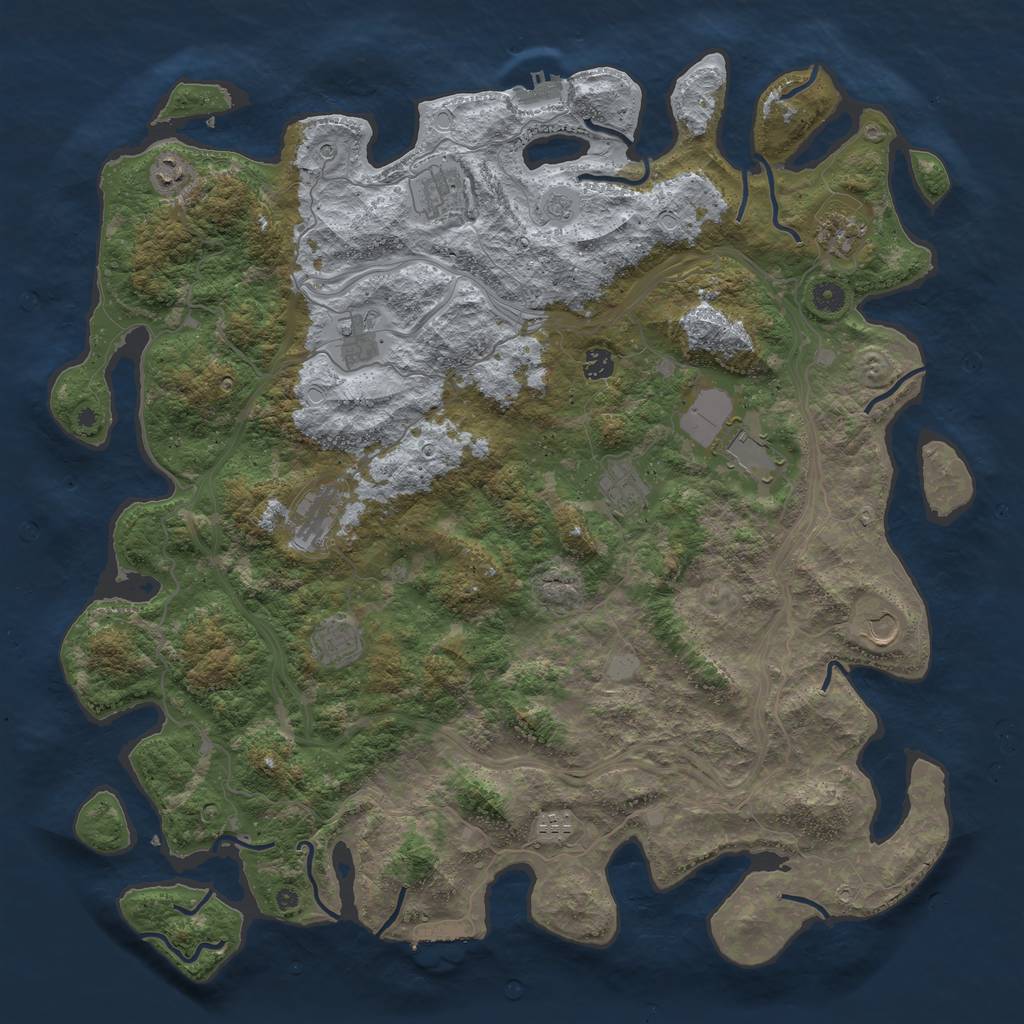Rust Map: Procedural Map, Size: 4800, Seed: 691762052, 20 Monuments