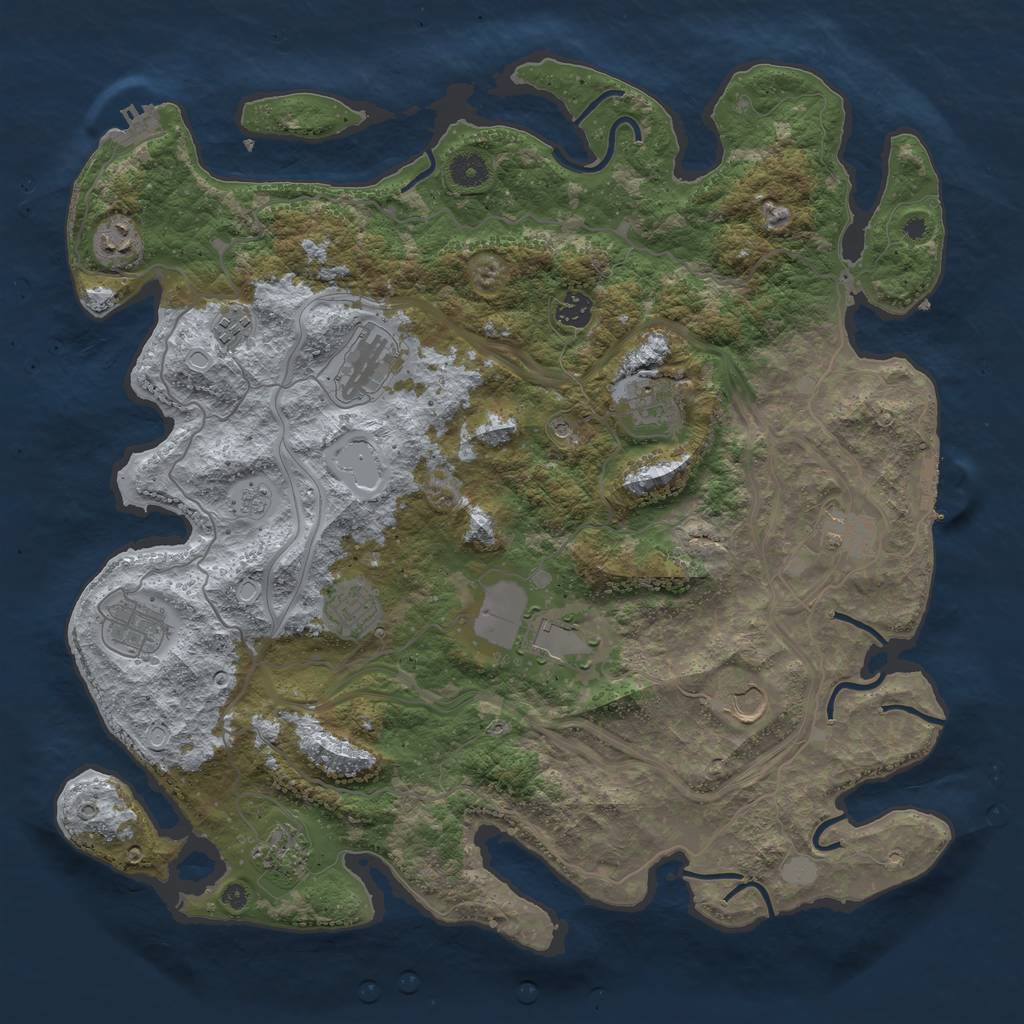 Rust Map: Procedural Map, Size: 4250, Seed: 1662543178, 20 Monuments