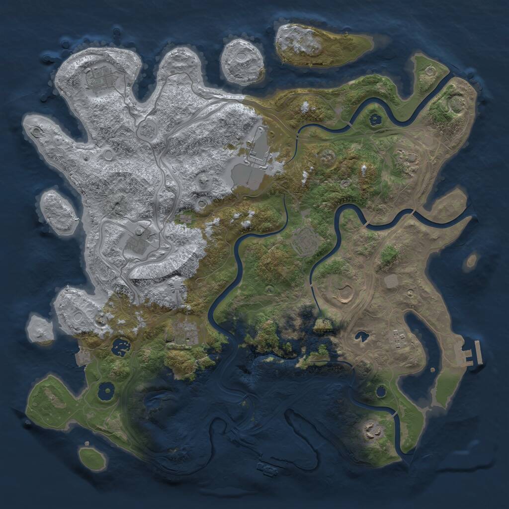 Rust Map: Procedural Map, Size: 4250, Seed: 28544269, 16 Monuments