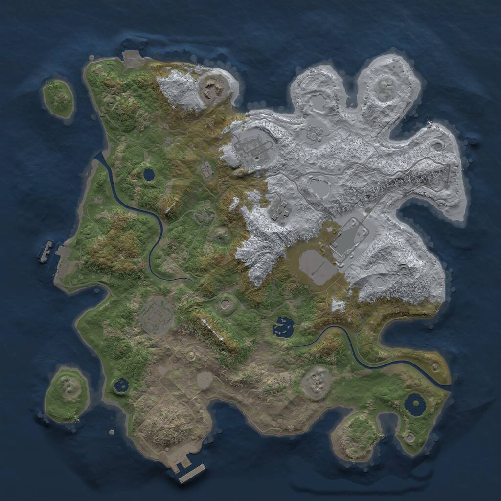 Rust Map: Procedural Map, Size: 3500, Seed: 4312, 12 Monuments