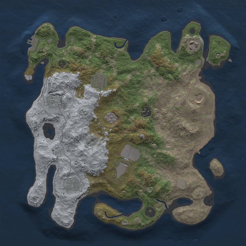 Rust Map: Procedural Map, Size: 3500, Seed: 1541109089, 17 Monuments
