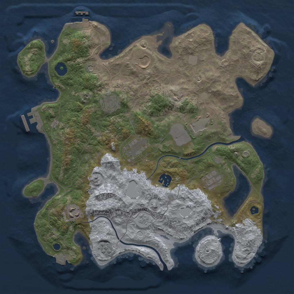 Rust Map: Procedural Map, Size: 3500, Seed: 26520331, 14 Monuments