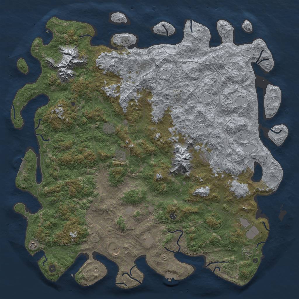 Rust Map: Procedural Map, Size: 6000, Seed: 234815, 20 Monuments