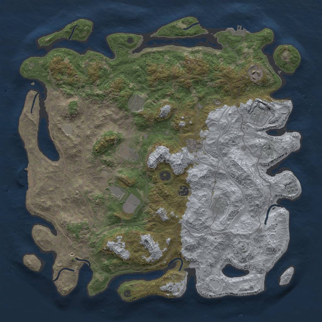Rust Map: Procedural Map, Size: 4500, Seed: 32822566, 18 Monuments