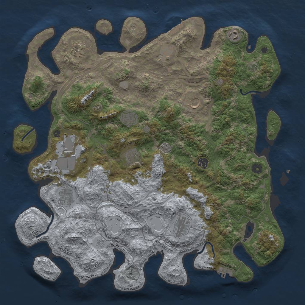 Rust Map: Procedural Map, Size: 4300, Seed: 22021116, 20 Monuments
