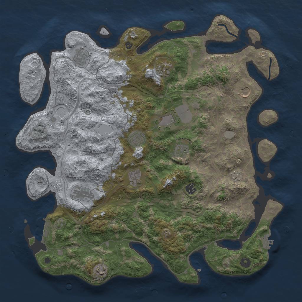Rust Map: Procedural Map, Size: 4250, Seed: 1520403226, 20 Monuments