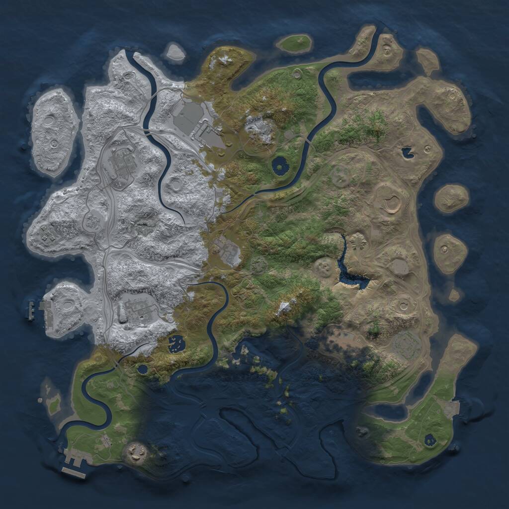 Rust Map: Procedural Map, Size: 4250, Seed: 1520403226, 17 Monuments
