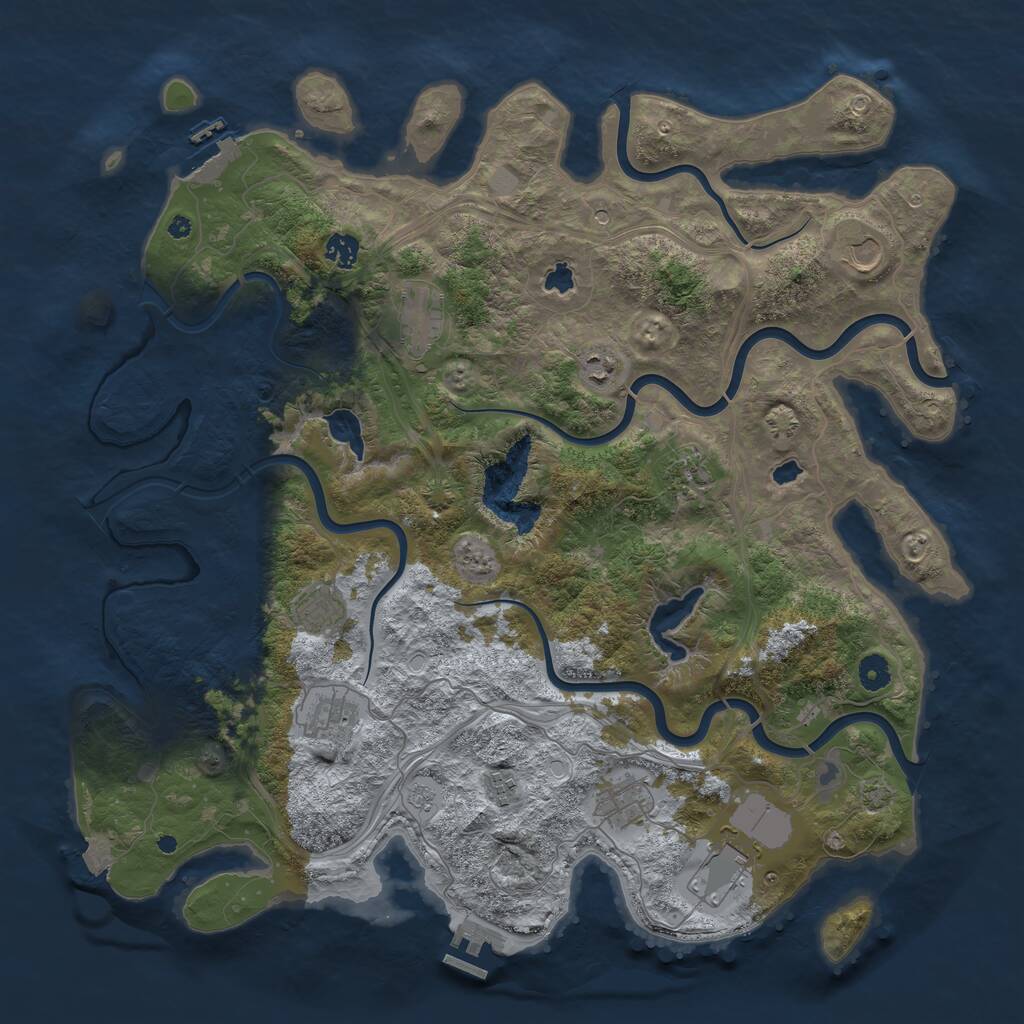 Rust Map: Procedural Map, Size: 4500, Seed: 815648865, 16 Monuments